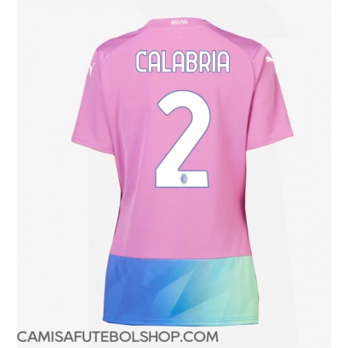 Camisa de time de futebol AC Milan Davide Calabria #2 Replicas 3º Equipamento Feminina 2023-24 Manga Curta